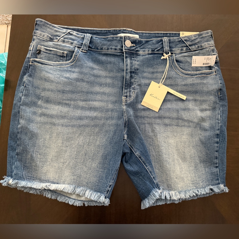 Kancan Mid Rise Bermuda Denim Shorts